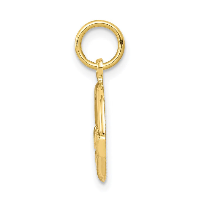 Million Charms 10K Yellow Gold Themed Claddagh Charm