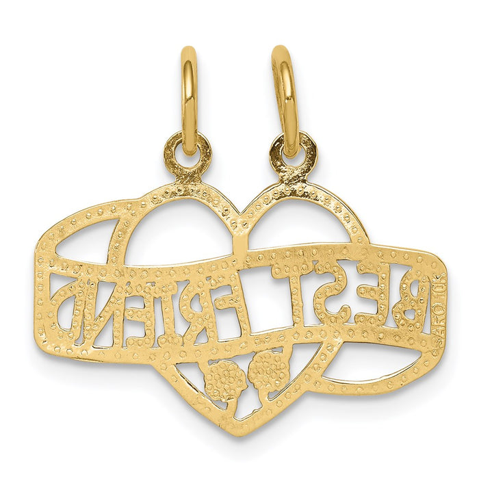 Million Charms 10K Yellow Gold Themed Best Friend 2 Piece Break-A-Part Charm