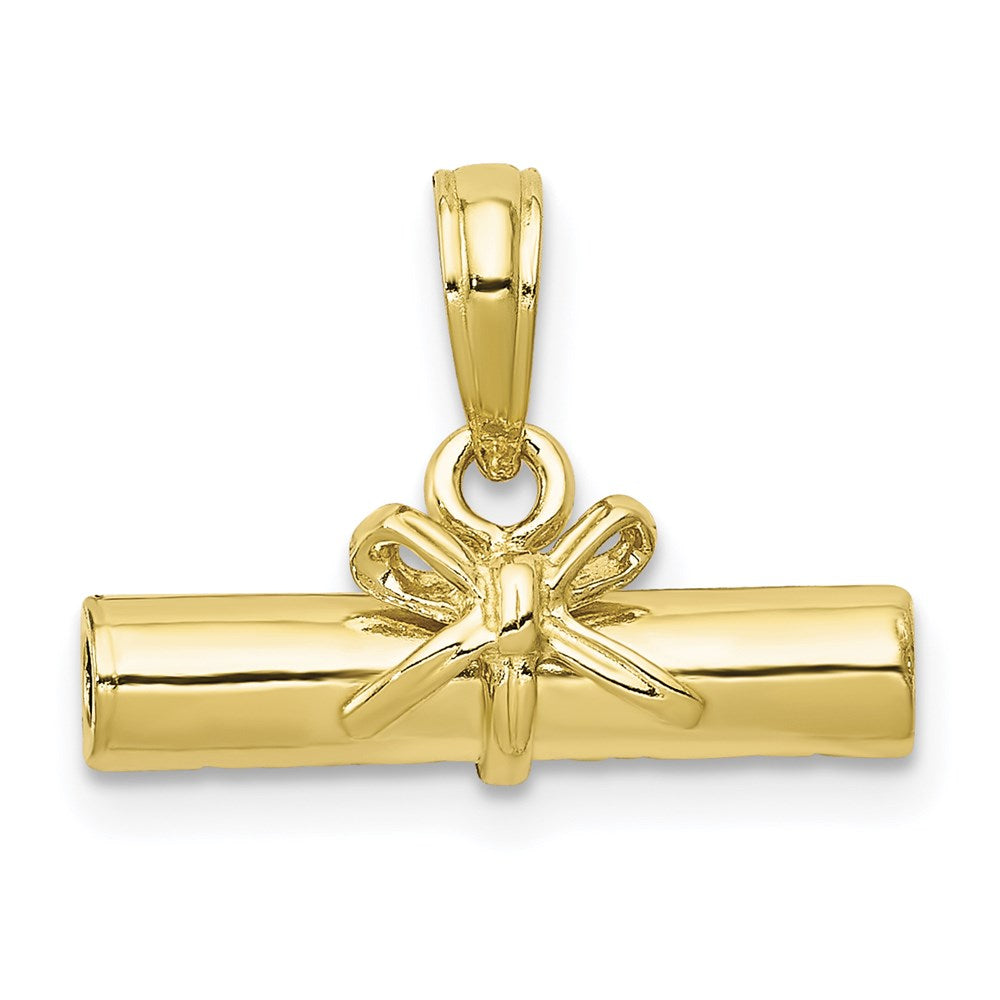 Million Charms 10K Yellow Gold Themed 3-D Diploma Pendant