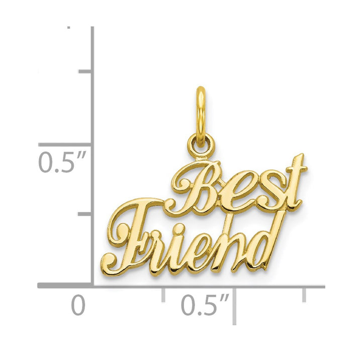 Million Charms 10K Yellow Gold Themed Best Friend Charm