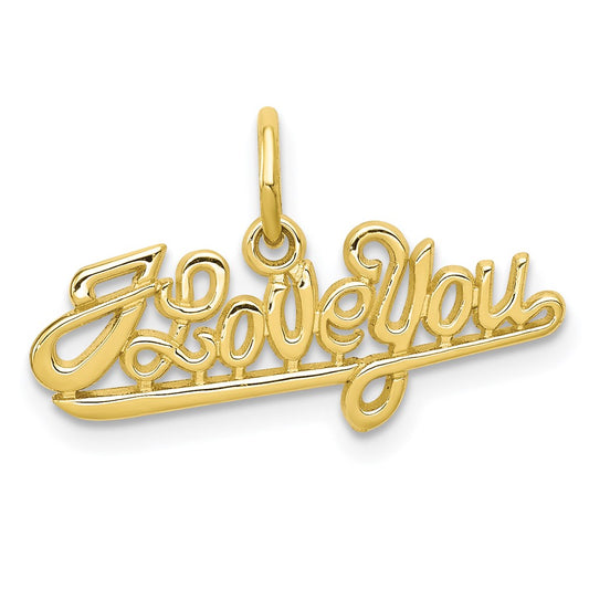 Million Charms 10K Yellow Gold Themed I Love You Charm