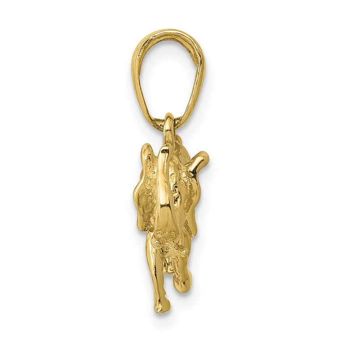 Million Charms 10K Yellow Gold Themed Satin 3-D Elephant Pendant