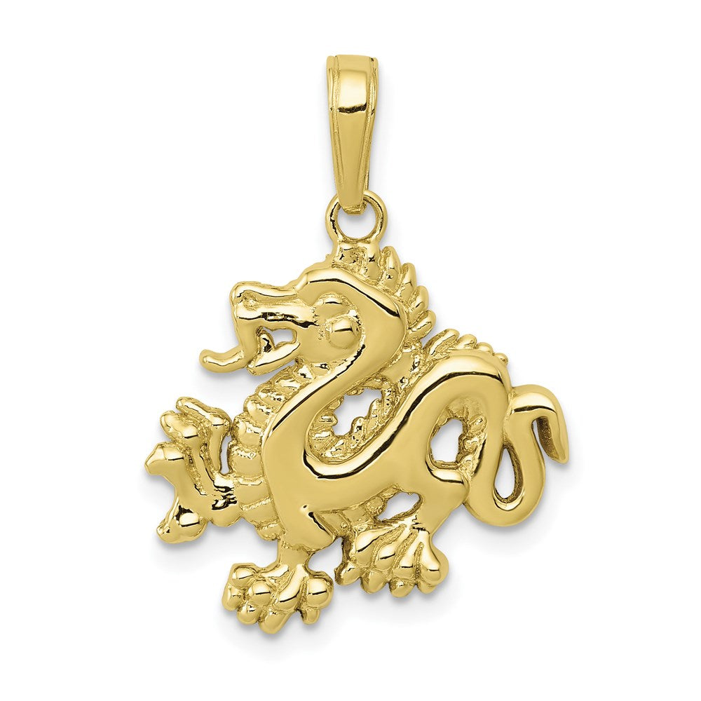 Million Charms 10K Yellow Gold Themed Dragon Pendant