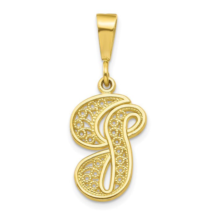 Million Charms 10K Yellow Gold Themed Alphabet Letter Initial G Charm