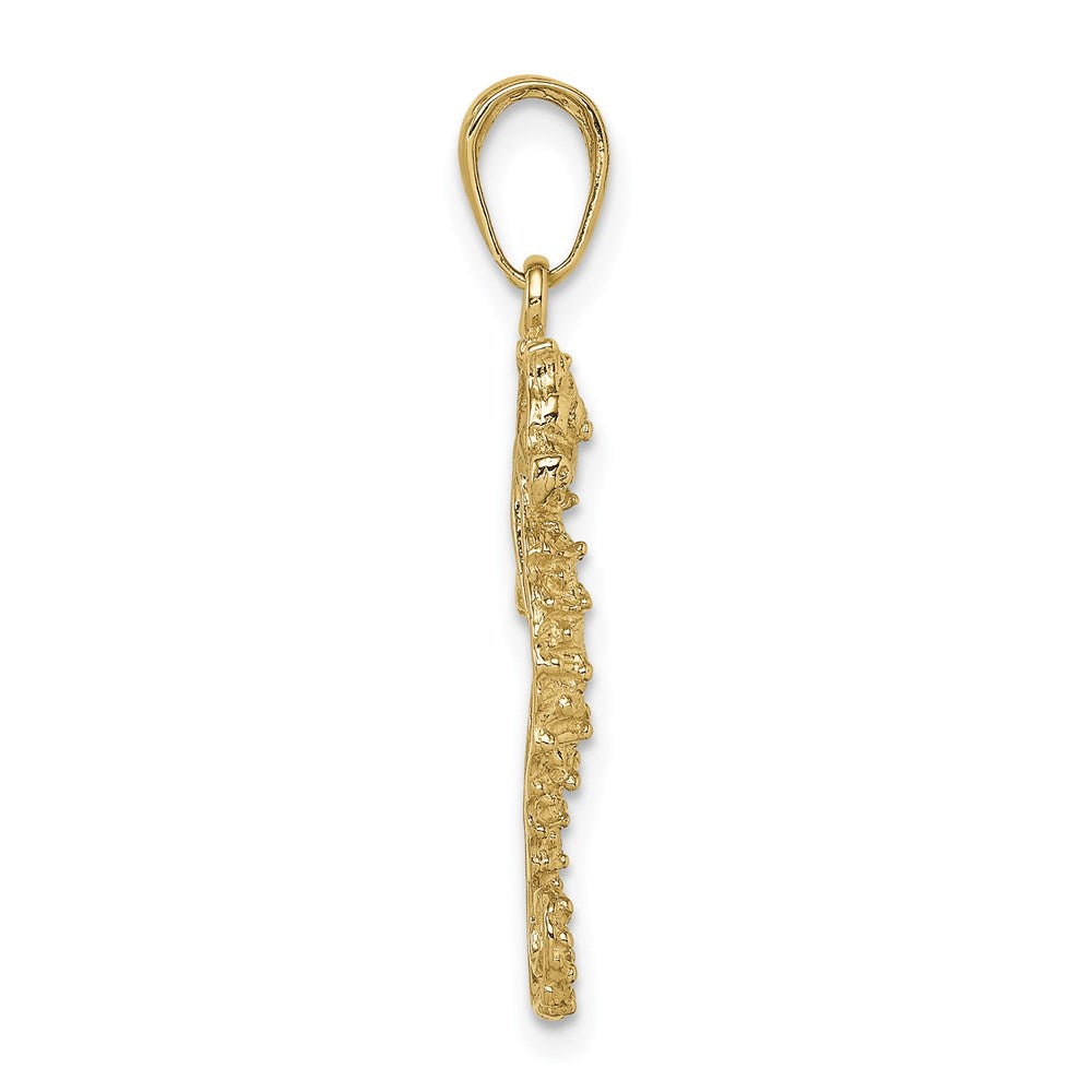 Million Charms 10K Yellow Gold Themed Nautical Seahorse Pendant