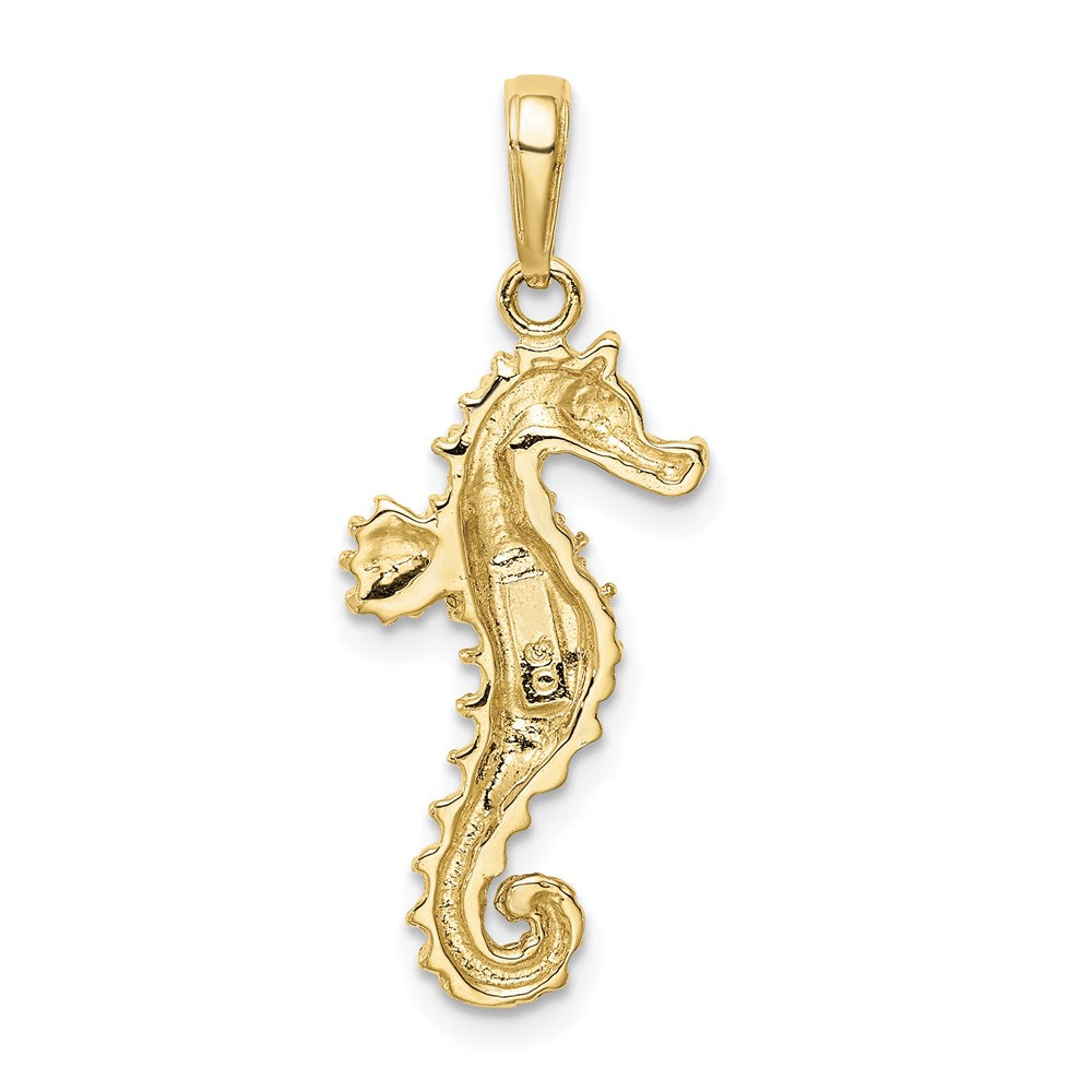 Million Charms 10K Yellow Gold Themed Nautical Seahorse Pendant