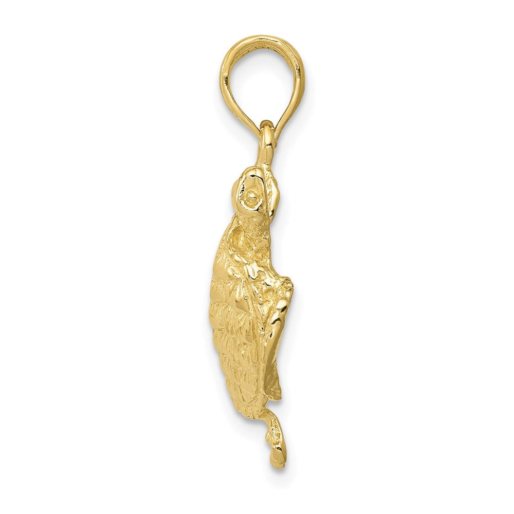 Million Charms 10K Yellow Gold Themed Solid Polished Open-Backed Turtle Pendant