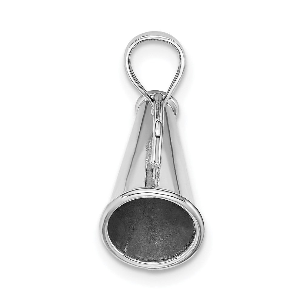 Million Charms 10K White Gold Themed Polished 3-D Small Megaphone Pendant