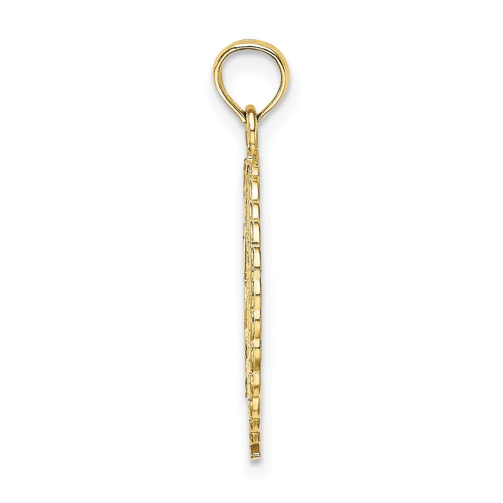 Million Charms 10K Yellow Gold Themed Solid Polished Framed Gymnast Pendant