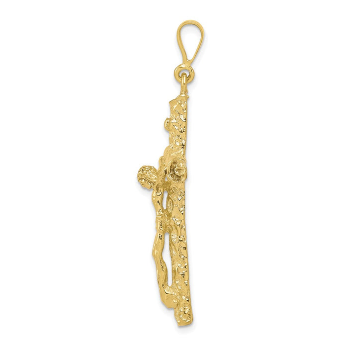 Million Charms 10K Yellow Gold Themed Relgious Crucifix Charm