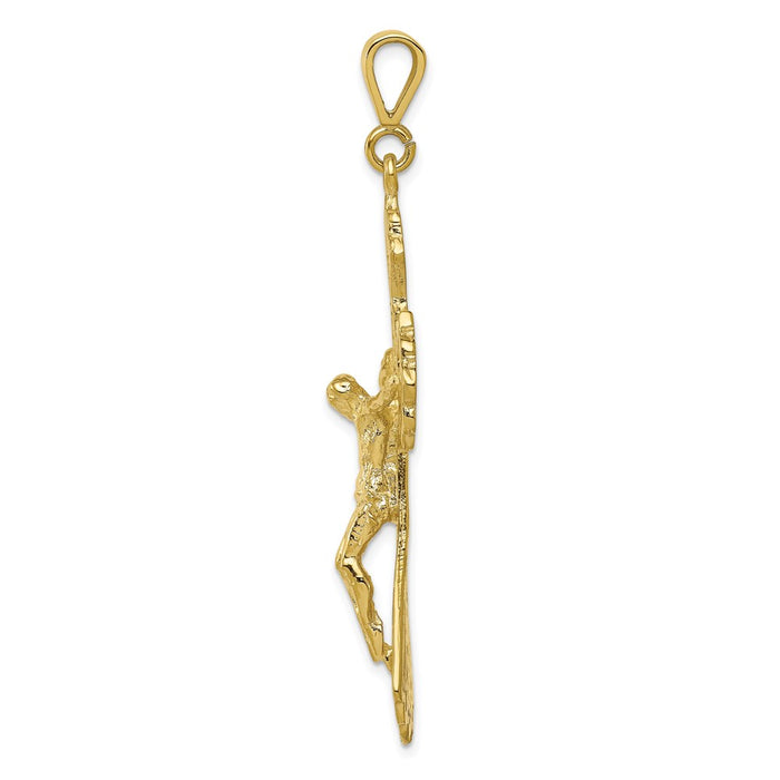 Million Charms 10K Yellow Gold Themed Relgious Crucifix Charm