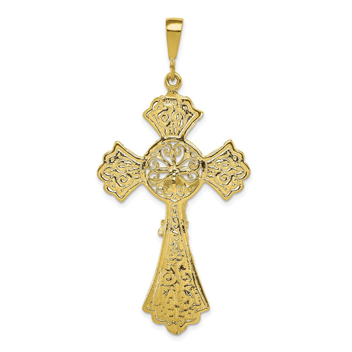 Million Charms 10K Yellow Gold Themed Relgious Crucifix Charm