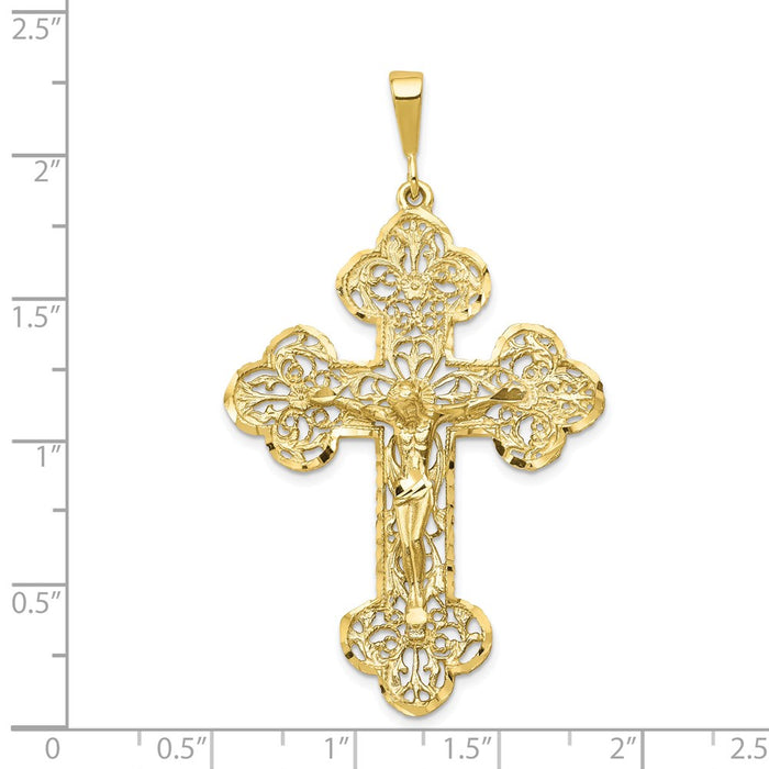 Million Charms 10K Yellow Gold Themed Relgious Crucifix Charm