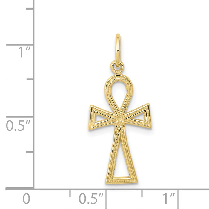 Million Charms 10K Yellow Gold Themed Relgious Cross Charm