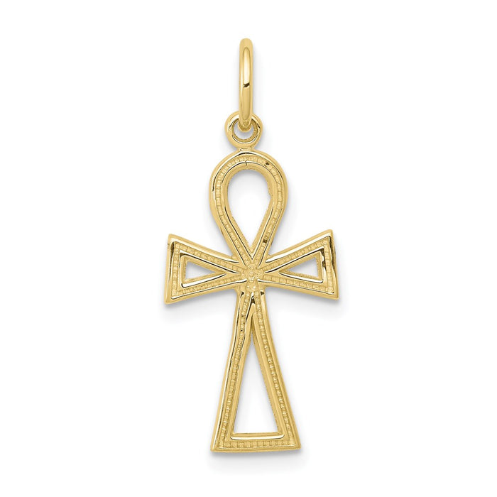 Million Charms 10K Yellow Gold Themed Relgious Cross Charm