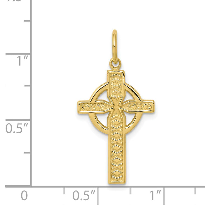 Million Charms 10K Yellow Gold Themed Relgious Cross Charm