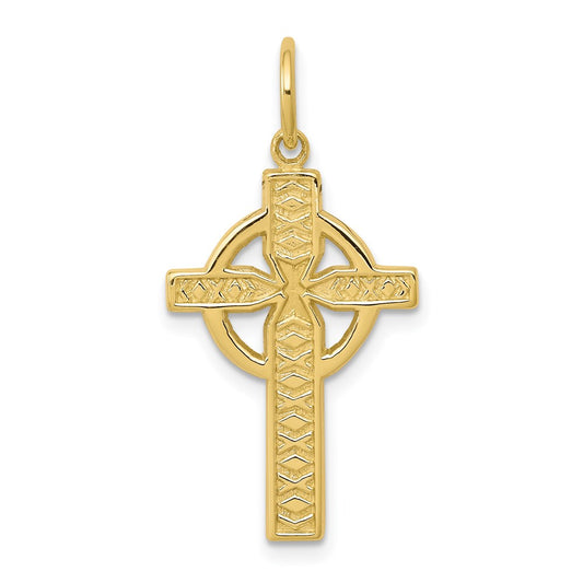 Million Charms 10K Yellow Gold Themed Relgious Cross Charm