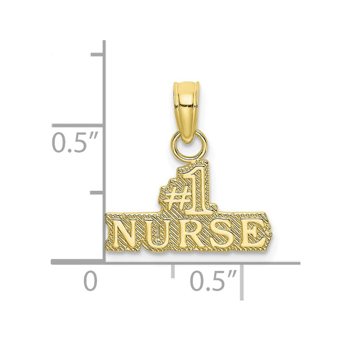 Million Charms 10K Yellow Gold Themed #1 Nurse Pendant