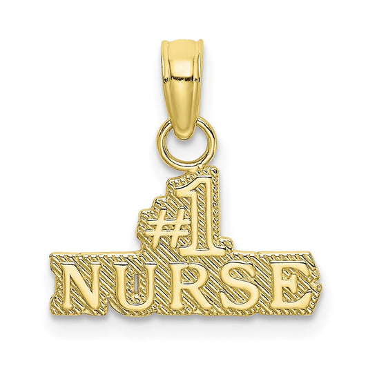 Million Charms 10K Yellow Gold Themed #1 Nurse Pendant