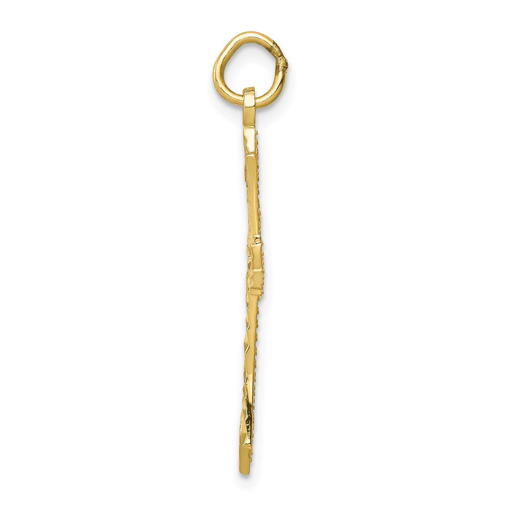 Million Charms 10K Yellow Gold Themed Relgious Cross Charm