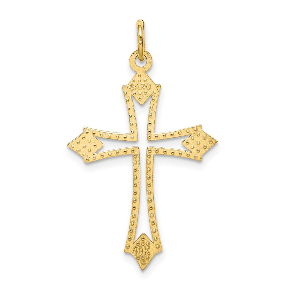 Million Charms 10K Yellow Gold Themed Relgious Cross Charm