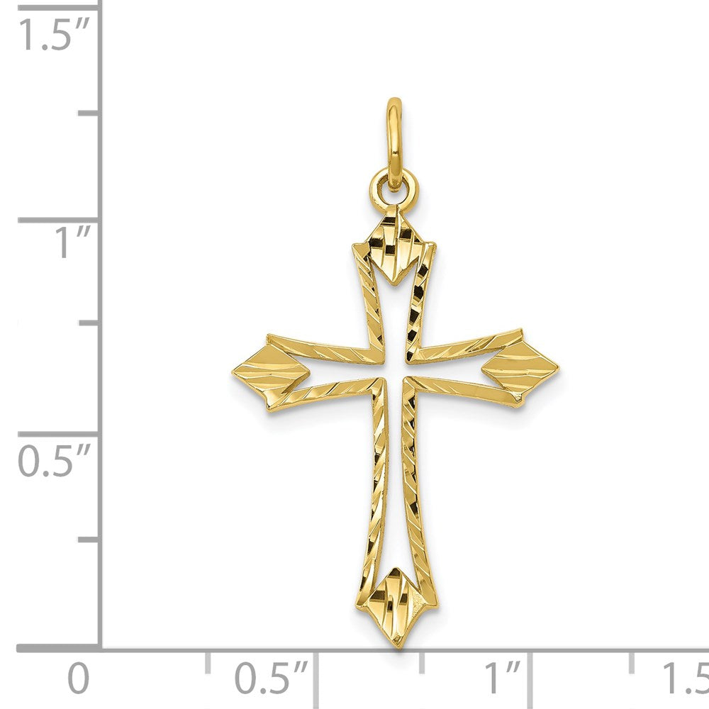 Million Charms 10K Yellow Gold Themed Relgious Cross Charm