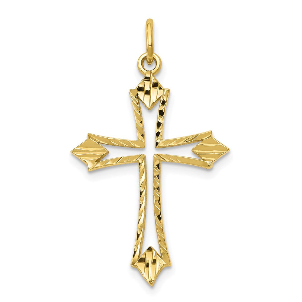 Million Charms 10K Yellow Gold Themed Relgious Cross Charm