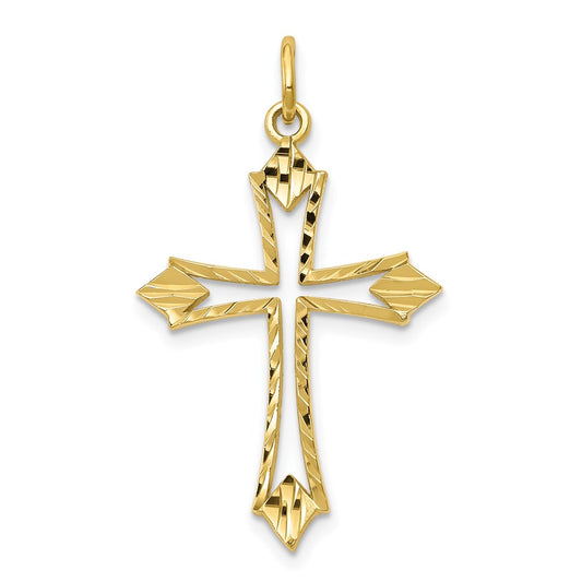 Million Charms 10K Yellow Gold Themed Relgious Cross Charm
