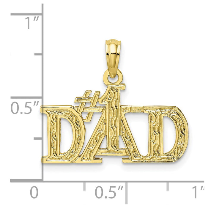 Million Charms 10K Yellow Gold Themed #1 Dad Pendant