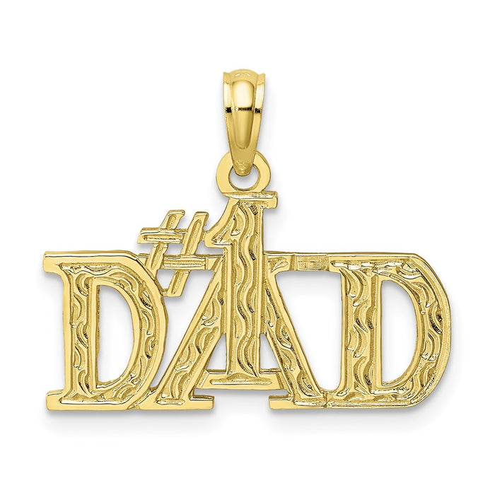 Million Charms 10K Yellow Gold Themed #1 Dad Pendant