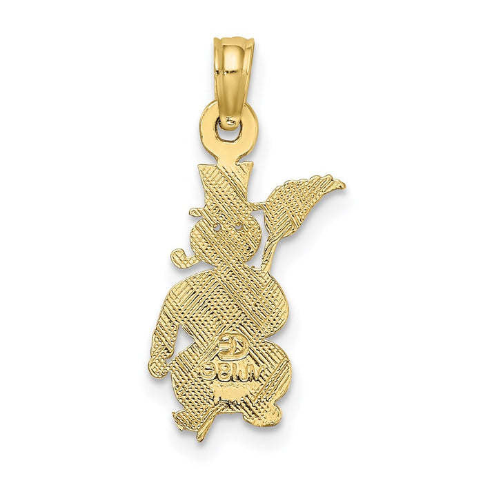 Million Charms 10K Yellow Gold Themed Polished Snowman Pendant