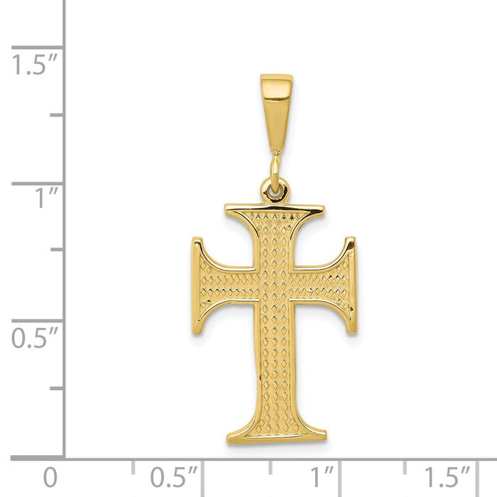 Million Charms 10K Yellow Gold Themed Relgious Cross Charm