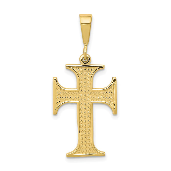Million Charms 10K Yellow Gold Themed Relgious Cross Charm