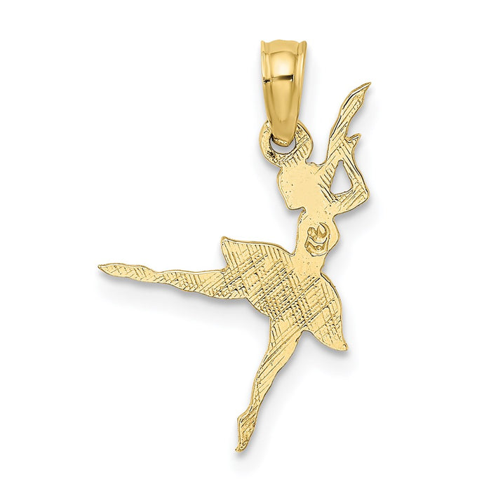 Million Charms 10K Yellow Gold Themed Ballerina Pendant