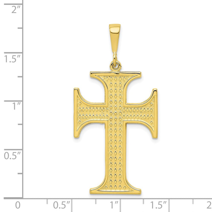 Million Charms 10K Yellow Gold Themed Relgious Cross Charm