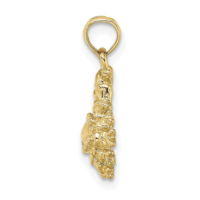 Million Charms 10K Yellow Gold Themed 3-D Cancer Zodiac Pendant