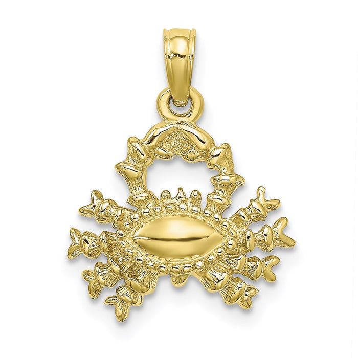 Million Charms 10K Yellow Gold Themed 3-D Cancer Zodiac Pendant