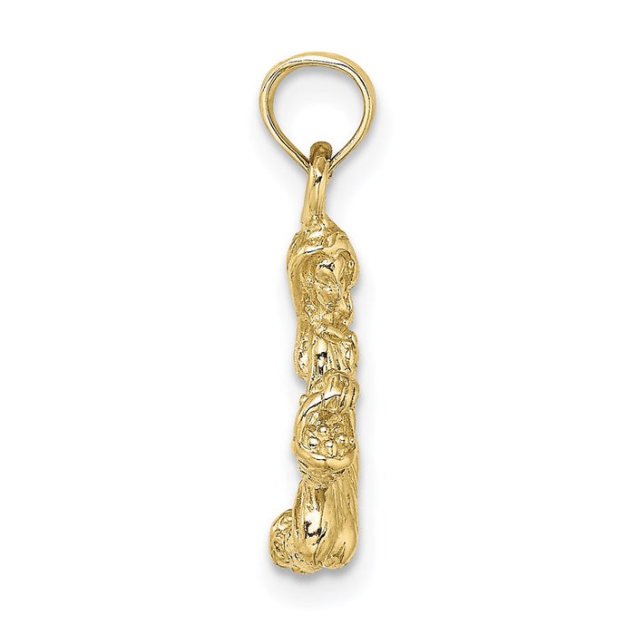 Million Charms 10K Yellow Gold Themed 3-D Virgo Zodiac Pendant