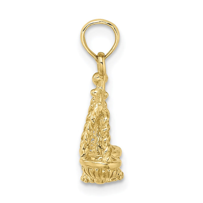 Million Charms 10K Yellow Gold Themed 3-D Libra Zodiac Pendant