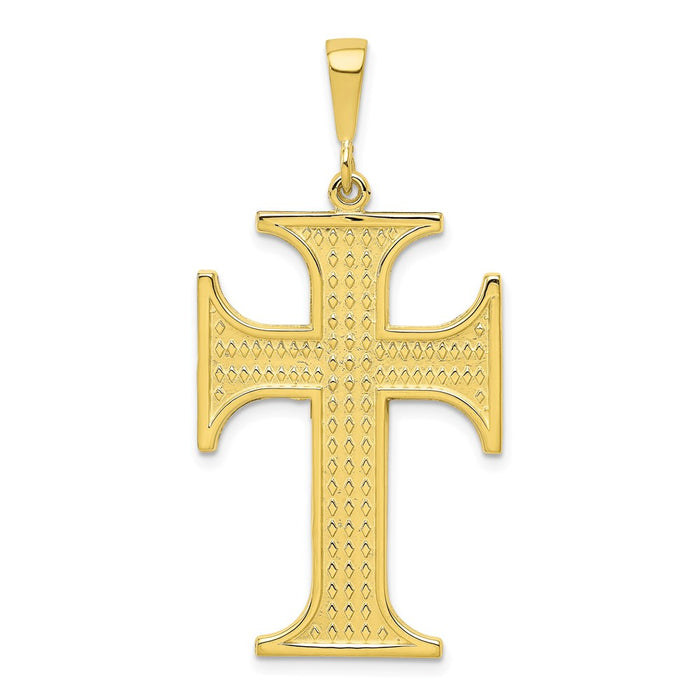Million Charms 10K Yellow Gold Themed Relgious Cross Charm