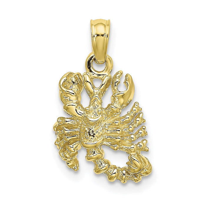 Million Charms 10K Yellow Gold Themed 3-D Scorpio Zodiac Pendant