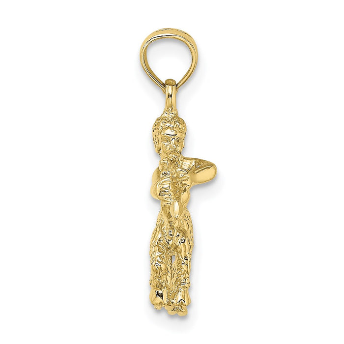 Million Charms 10K Yellow Gold Themed 3-D Sagittarius Zodiac Pendant