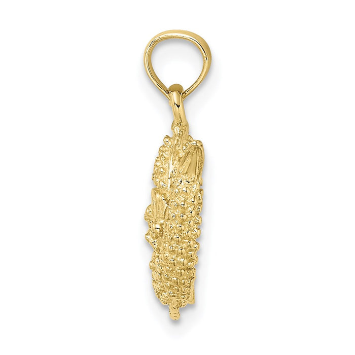 Million Charms 10K Yellow Gold Themed 3-D Pisces Zodiac Pendant