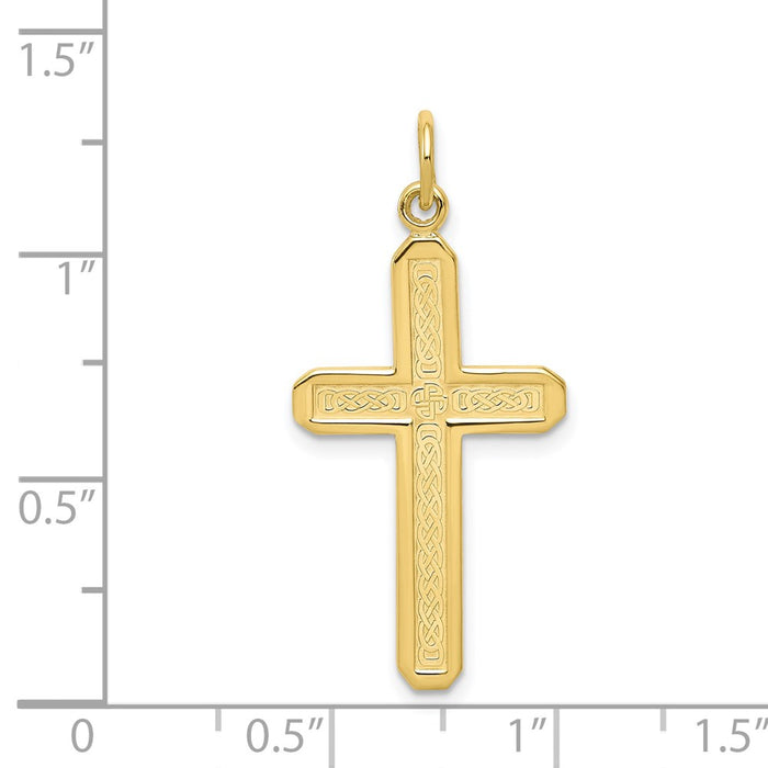 Million Charms 10K Yellow Gold Themed Relgious Cross Charm