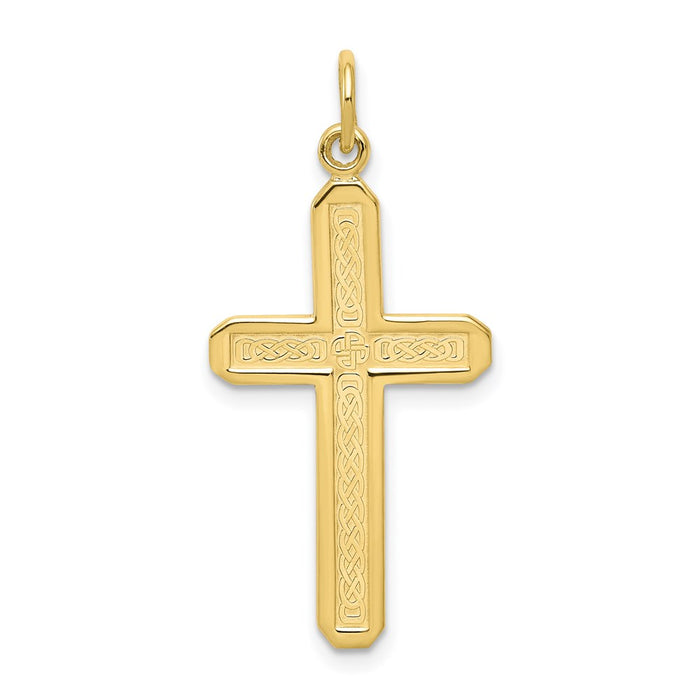 Million Charms 10K Yellow Gold Themed Relgious Cross Charm