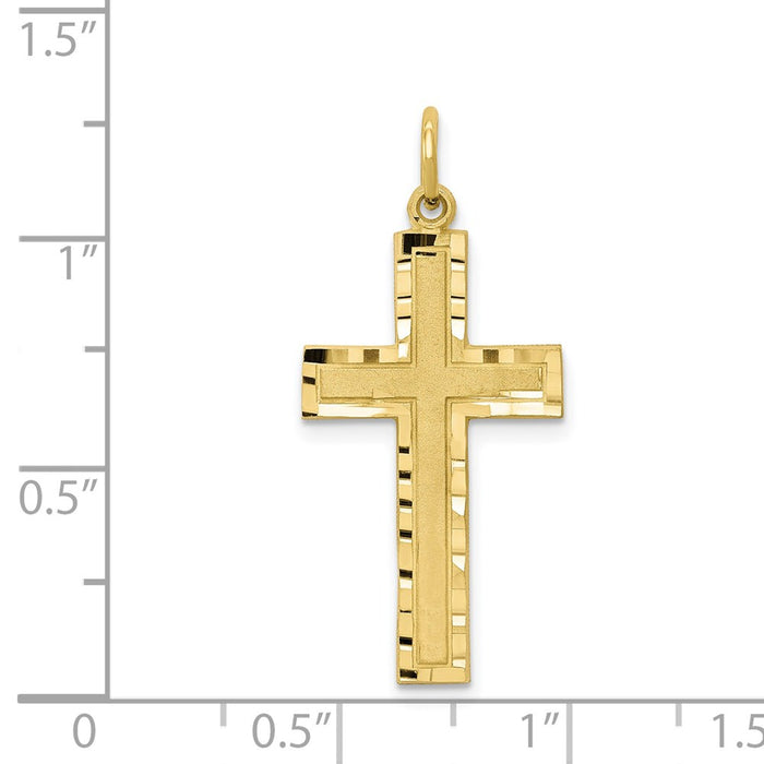 Million Charms 10K Yellow Gold Themed Relgious Cross Charm