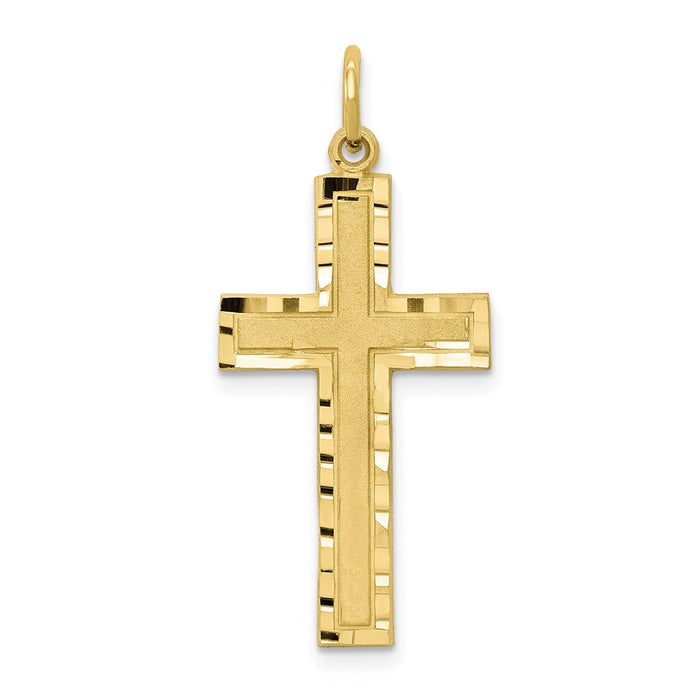 Million Charms 10K Yellow Gold Themed Relgious Cross Charm