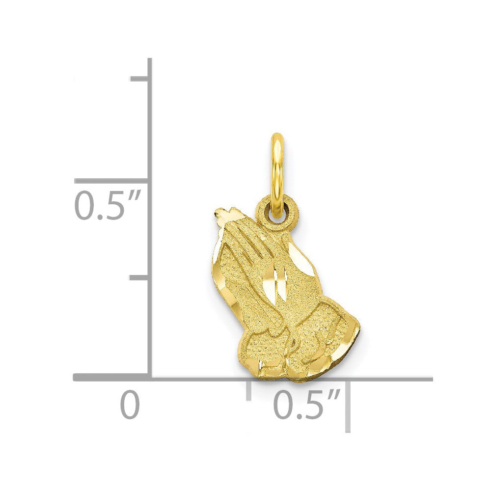 Million Charms 10K Yellow Gold Themed Polished & Diamond-Cut Flower In Heart Pendant