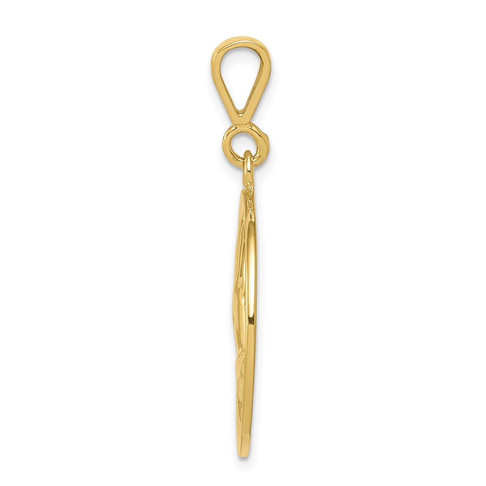 Million Charms 10K Yellow Gold Themed Praying Hands Reversible With Serenity Prayer Pendant