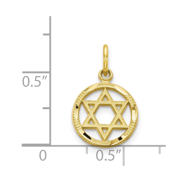 Million Charms 10K Yellow Gold Themed Religious Jewish Star Of David Charm